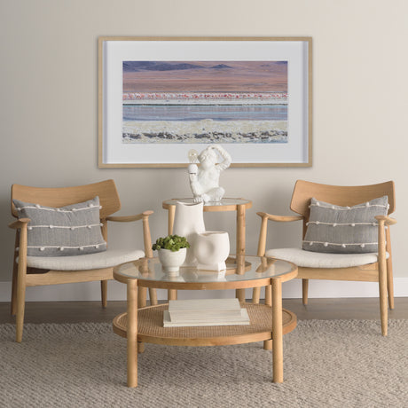 Pink Flamingoes by Richard Silver Hand Embelished Framed Artwork Matted under Glass from Mercana - Luna Furniture