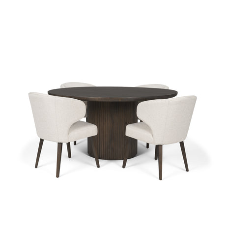 Terra Fluted Dining Table - 4 Niles Chairs from Mercana - Luna Furniture