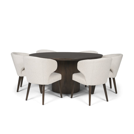 Terra Fluted Dining Table - 6 Niles Chairs from Mercana - Luna Furniture