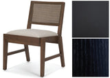 Reid Framed Black Cane Black Leather Dining Chair from Mercana - Luna Furniture