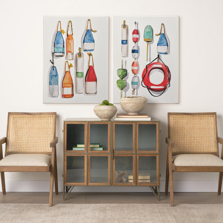 Watercolor Buoys I by Jennifer Paxton Parker a Hand Embellished Textured Canvas from Mercana - Luna Furniture