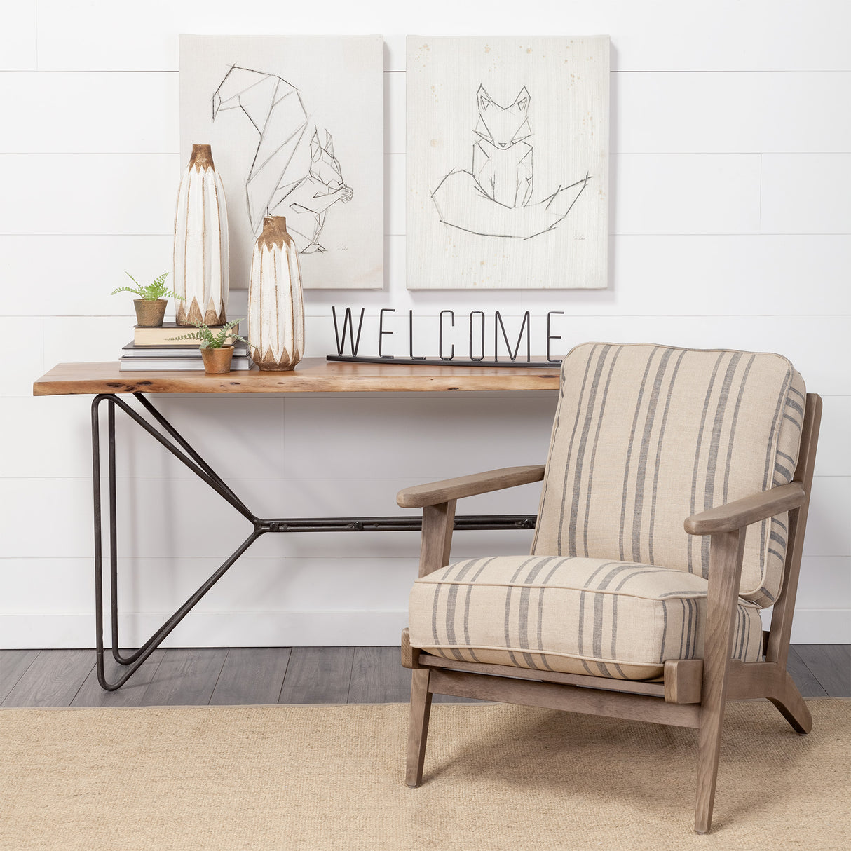 Geo Fox by Mercana Studio a Hand Embellished Textured Canvas from Mercana - Luna Furniture
