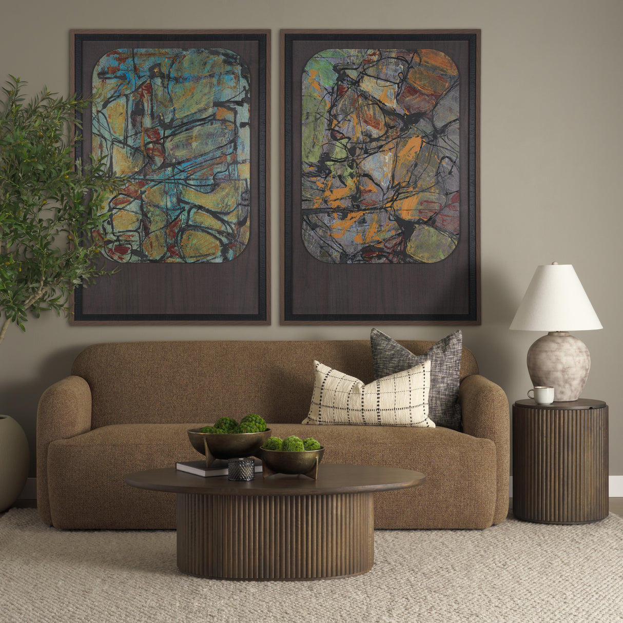 Saga Textured Brown Plush Fabric 3 Seater Sofa from Mercana - Luna Furniture