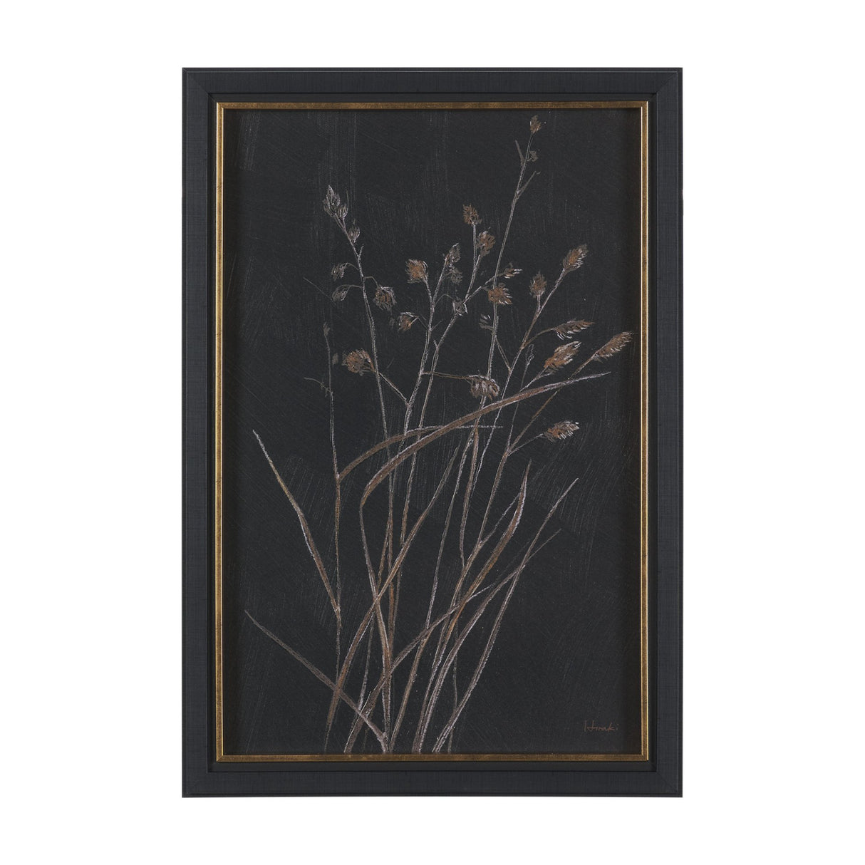 Golden Grasses III by Mercana Studio Hand Embelished Textured Framed Artwork Matted from Mercana - Luna Furniture