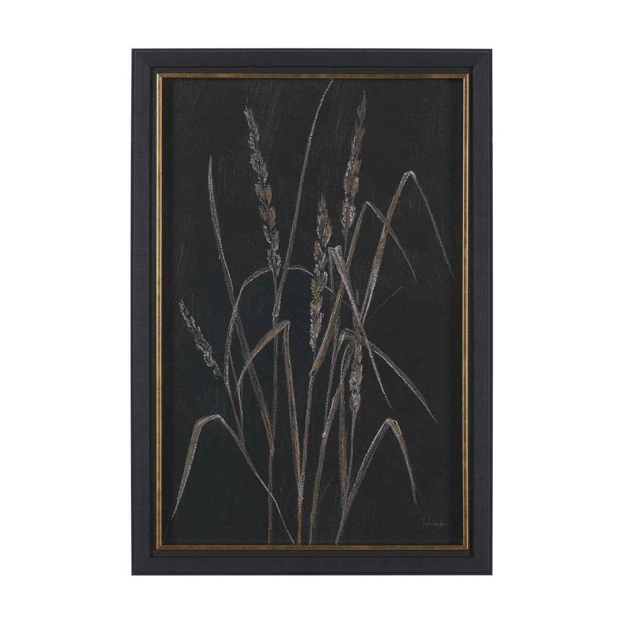 Golden Grasses IV by Mercana Studio Hand Embelished Textured Framed Artwork Matted from Mercana - Luna Furniture