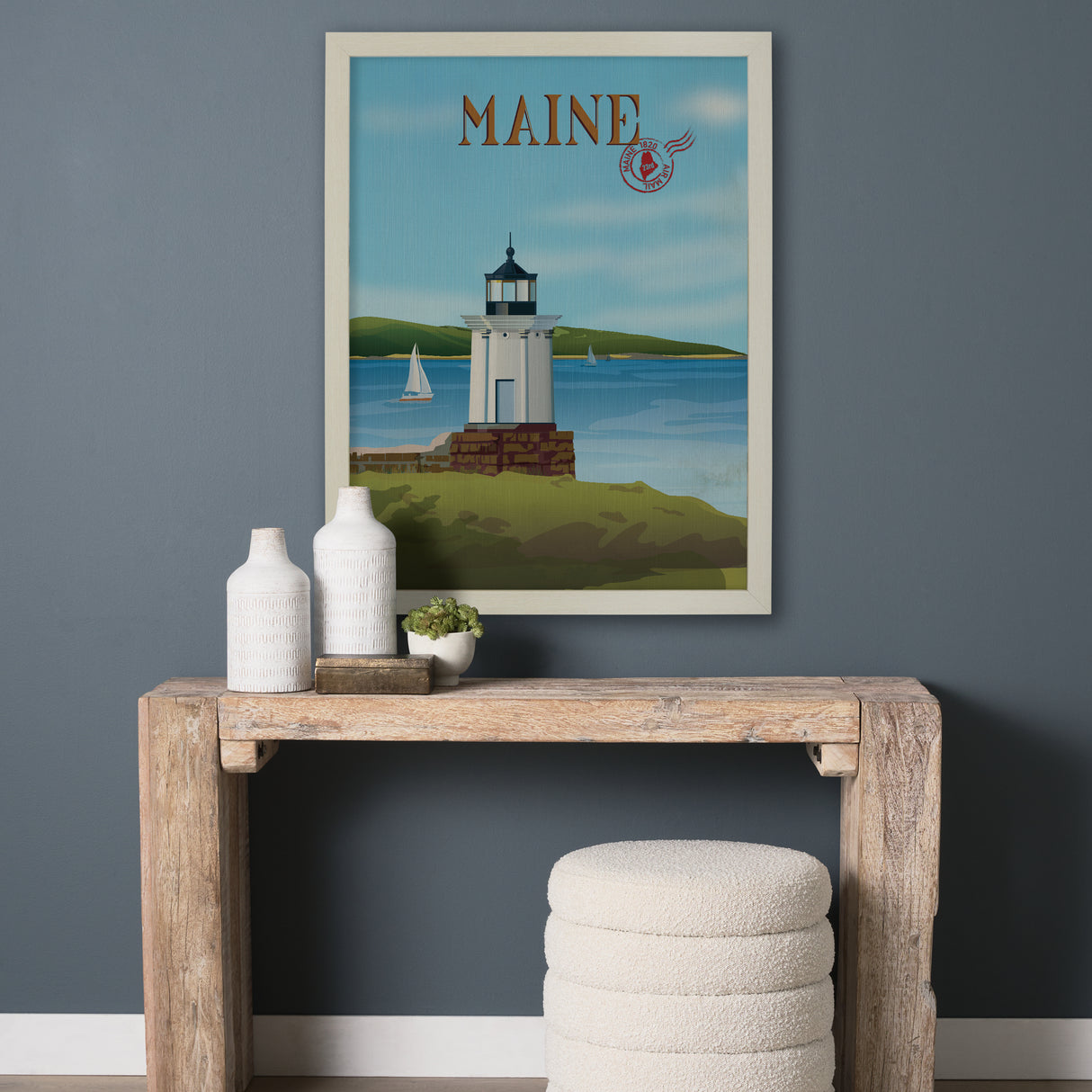 Maine GO (L) by Mercana Studio Textured Framed Artwork Matted from Mercana - Luna Furniture