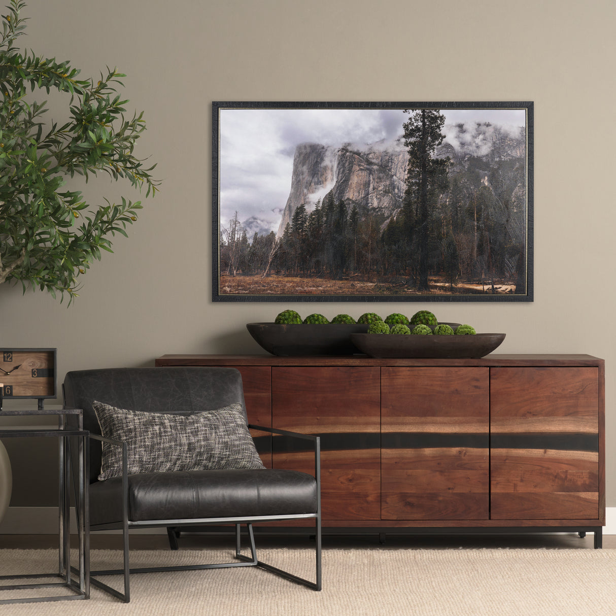 Misty Mountain by Gary Blatter Hand-Embellished Textured Framed Canvas Art Print from Mercana - Luna Furniture