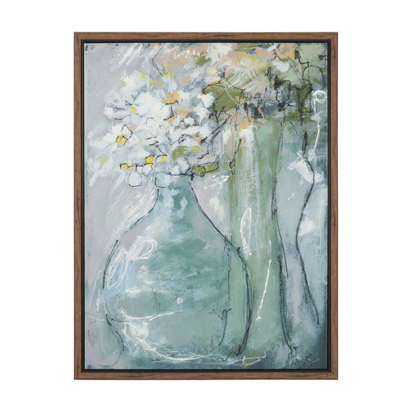 Posies II by Mercana Studio Hand-Embellished Textured Framed Canvas Artwork