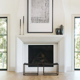 Clarissa 22.0L x 16.0W x 16.75H Black Leather Woven Seat W/ Gold Metal Frame Stool from Mercana - Luna Furniture