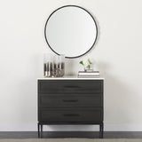 Adelaide 29.7"Black Metal Scallop Edge Round Mirror from Mercana - Luna Furniture