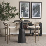 Parker 30" Seat Height Cream Fabric Seat Gold Metal Bar Stool from Mercana - Luna Furniture