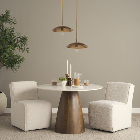 Garnet 13L x 13W Gold Hammered Metal Pendant Light from Mercana - Luna Furniture