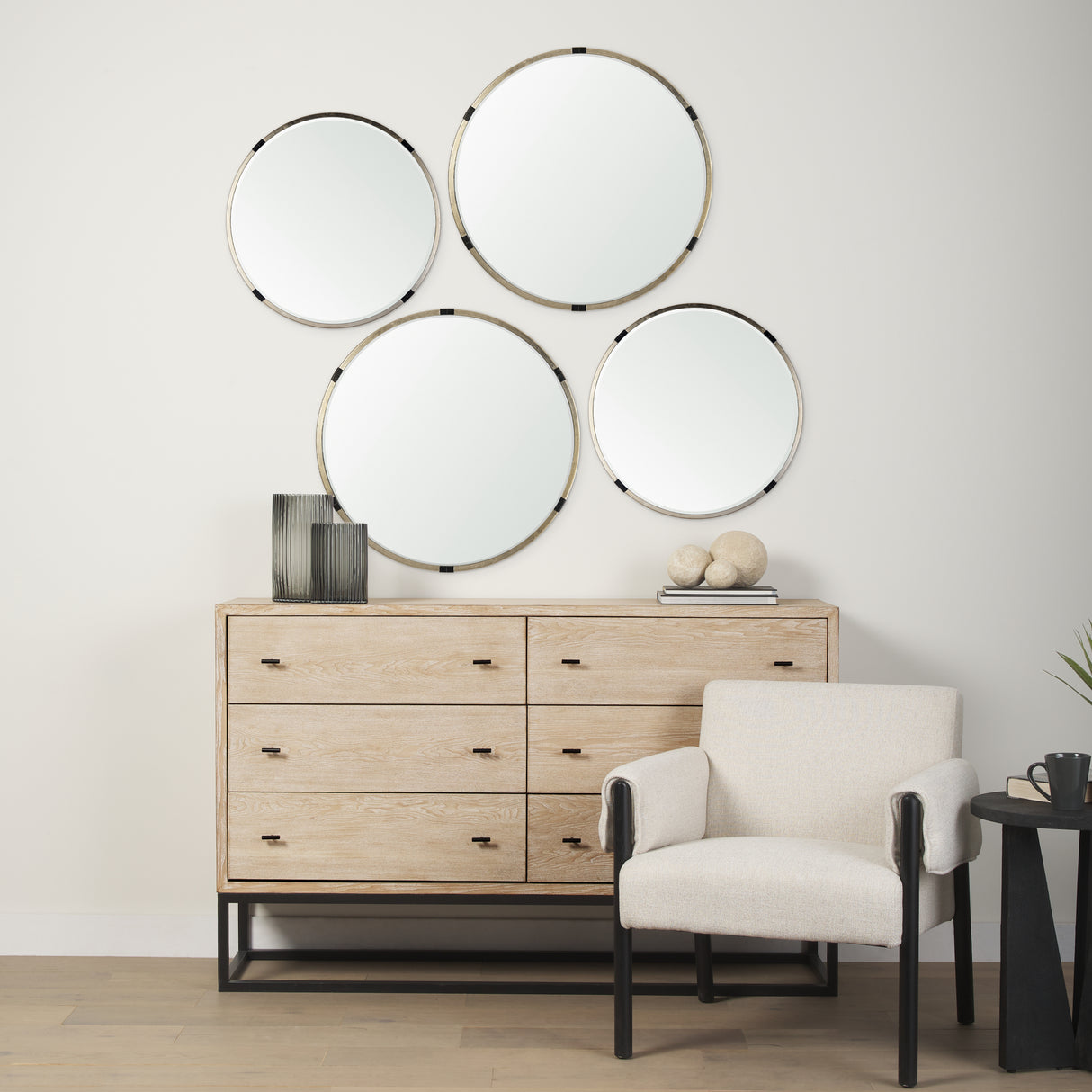 Melissa 23" Small Round Gold Metal Wall Mirror from Mercana - Luna Furniture
