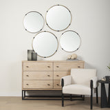Melissa 28.5" Medium Round Gold Metal Wall Mirror from Mercana - Luna Furniture