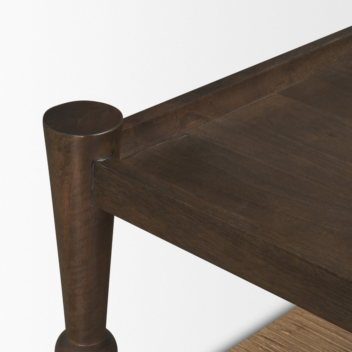 Bondi 42" Dark Brown Wood w/ Paper Rope Shelf Square Coffee Table from Mercana - Luna Furniture