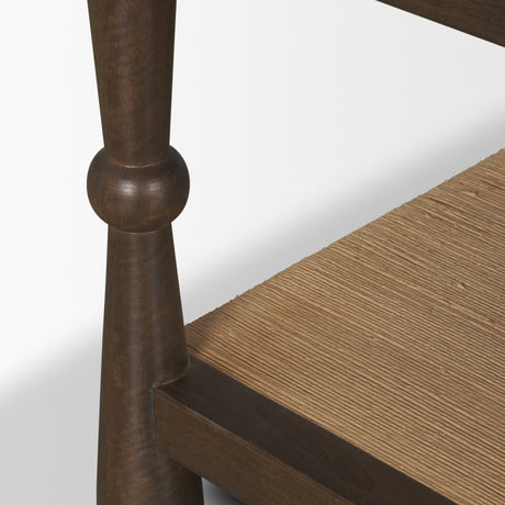 Bondi 42" Dark Brown Wood w/ Paper Rope Shelf Square Coffee Table from Mercana - Luna Furniture