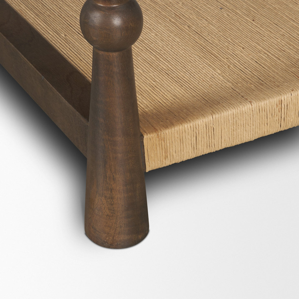 Bondi 42" Dark Brown Wood w/ Paper Rope Shelf Square Coffee Table from Mercana - Luna Furniture