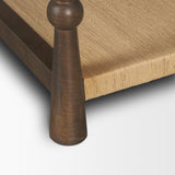 Bondi 42" Dark Brown Wood w/ Paper Rope Shelf Square Coffee Table from Mercana - Luna Furniture