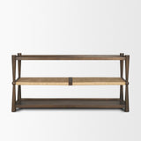 Bondi Dark Brown Wood w/ Paper Rope Shelf Console Table from Mercana - Luna Furniture