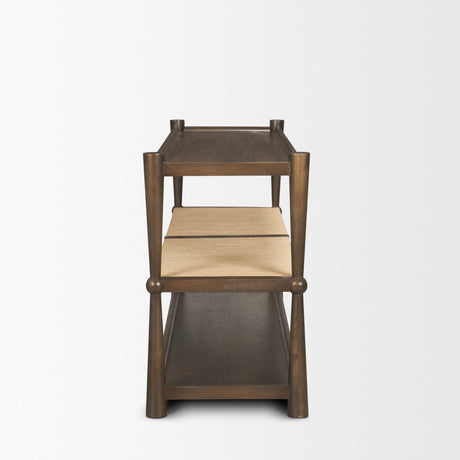 Bondi Dark Brown Wood w/ Paper Rope Shelf Console Table from Mercana - Luna Furniture