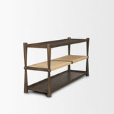 Bondi Dark Brown Wood w/ Paper Rope Shelf Console Table from Mercana - Luna Furniture
