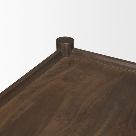 Bondi Dark Brown Wood w/ Paper Rope Shelf Console Table from Mercana - Luna Furniture