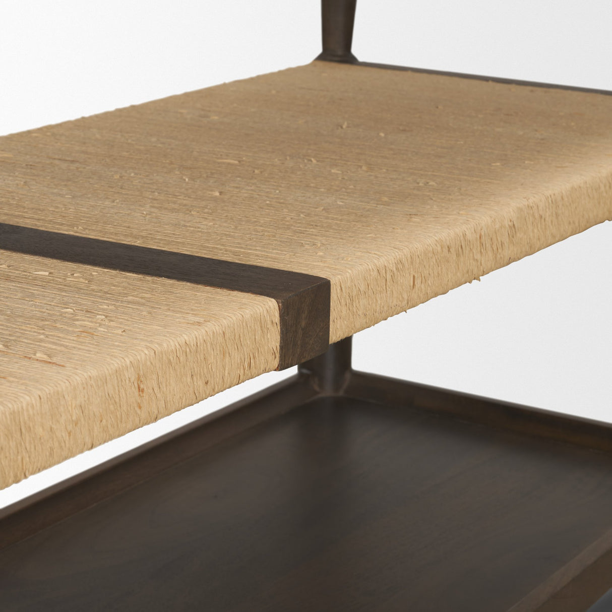 Bondi Dark Brown Wood w/ Paper Rope Shelf Console Table from Mercana - Luna Furniture