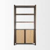 Bondi 2 Door Open Dark Brown Wood w/ Paper Rope Shelving Unit from Mercana - Luna Furniture