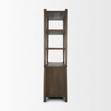 Bondi 2 Door Open Dark Brown Wood w/ Paper Rope Shelving Unit from Mercana - Luna Furniture