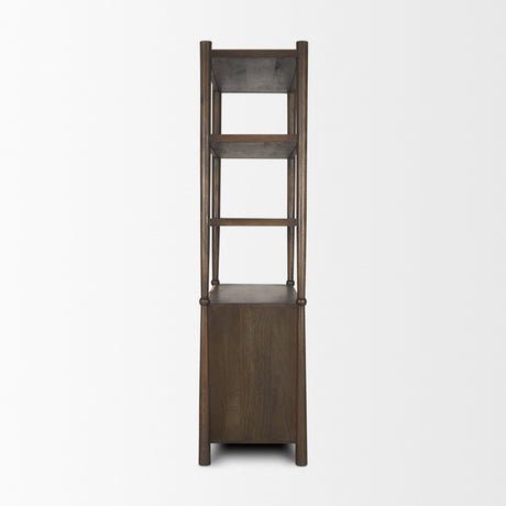 Bondi 2 Door Open Dark Brown Wood w/ Paper Rope Shelving Unit from Mercana - Luna Furniture
