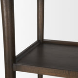 Bondi 2 Door Open Dark Brown Wood w/ Paper Rope Shelving Unit from Mercana - Luna Furniture