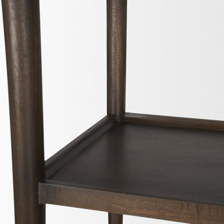 Bondi 2 Door Open Dark Brown Wood w/ Paper Rope Shelving Unit from Mercana - Luna Furniture