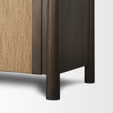 Bondi 2 Door Open Dark Brown Wood w/ Paper Rope Shelving Unit from Mercana - Luna Furniture