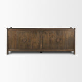 Bondi 85" Dark Brown Wood w/ Paper Rope 4 Door Closed Sideboard from Mercana - Luna Furniture