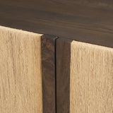 Bondi 85" Dark Brown Wood w/ Paper Rope 4 Door Closed Sideboard from Mercana - Luna Furniture