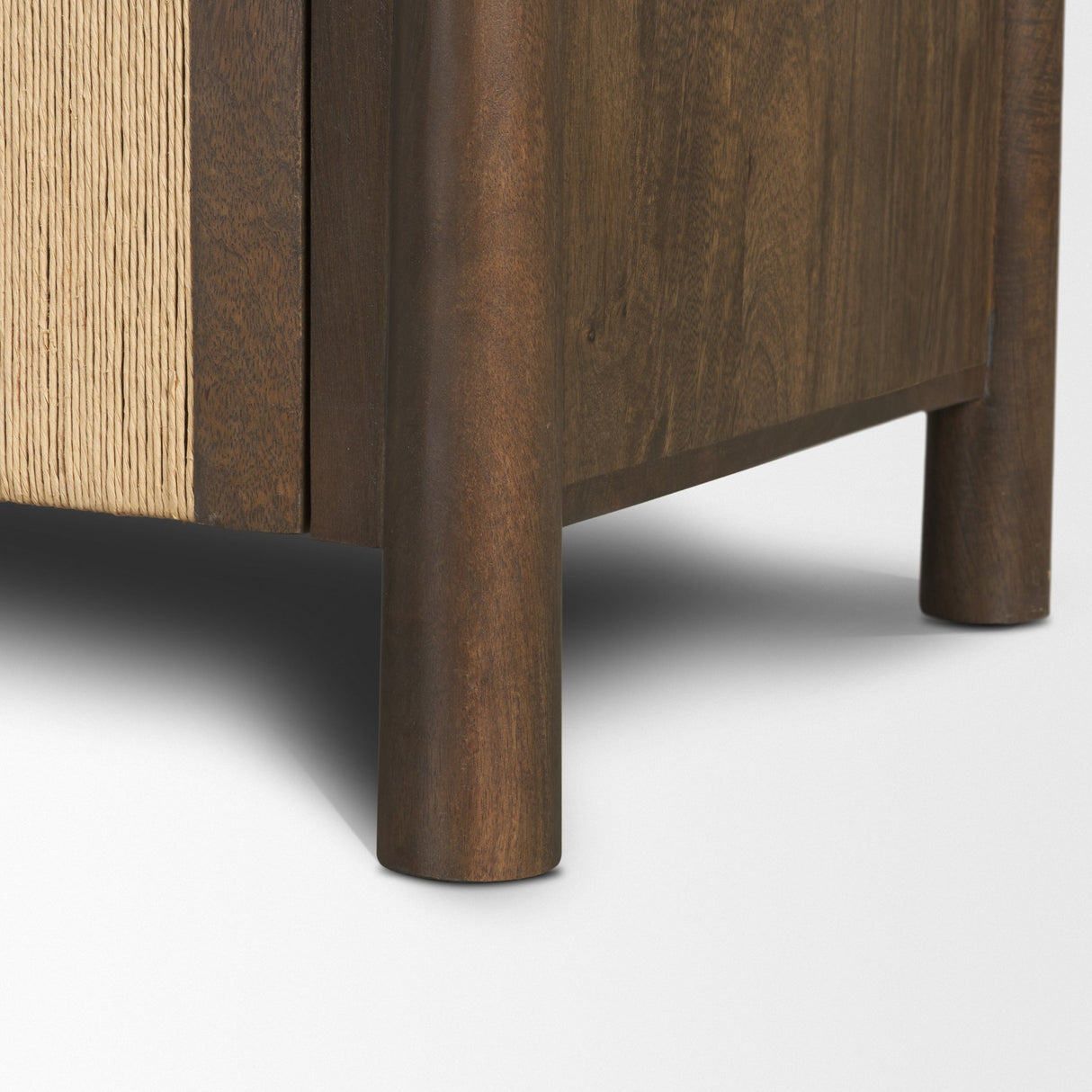 Bondi 85" Dark Brown Wood w/ Paper Rope 4 Door Closed Sideboard from Mercana - Luna Furniture