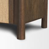 Bondi 85" Dark Brown Wood w/ Paper Rope 4 Door Closed Sideboard from Mercana - Luna Furniture