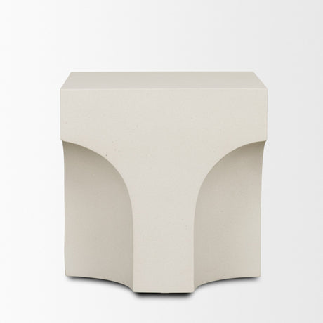 Bunda Square Sculptural Stone Finish Accent Table from Mercana - Luna Furniture