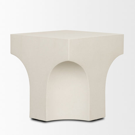 Bunda Square Sculptural Stone Finish Accent Table from Mercana - Luna Furniture