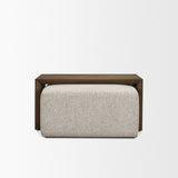 Trayden Gray Fabric w/ Brown Slider Top Coffee Table 55.0X 37.0X 46.0 (cm) from Mercana - Luna Furniture