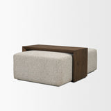 Trayden Gray Fabric w/ Brown Slider Top Coffee Table 55.0X 37.0X 46.0 (cm) from Mercana - Luna Furniture