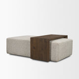 Trayden Gray Fabric w/ Brown Slider Top Coffee Table 55.0X 37.0X 46.0 (cm) from Mercana - Luna Furniture
