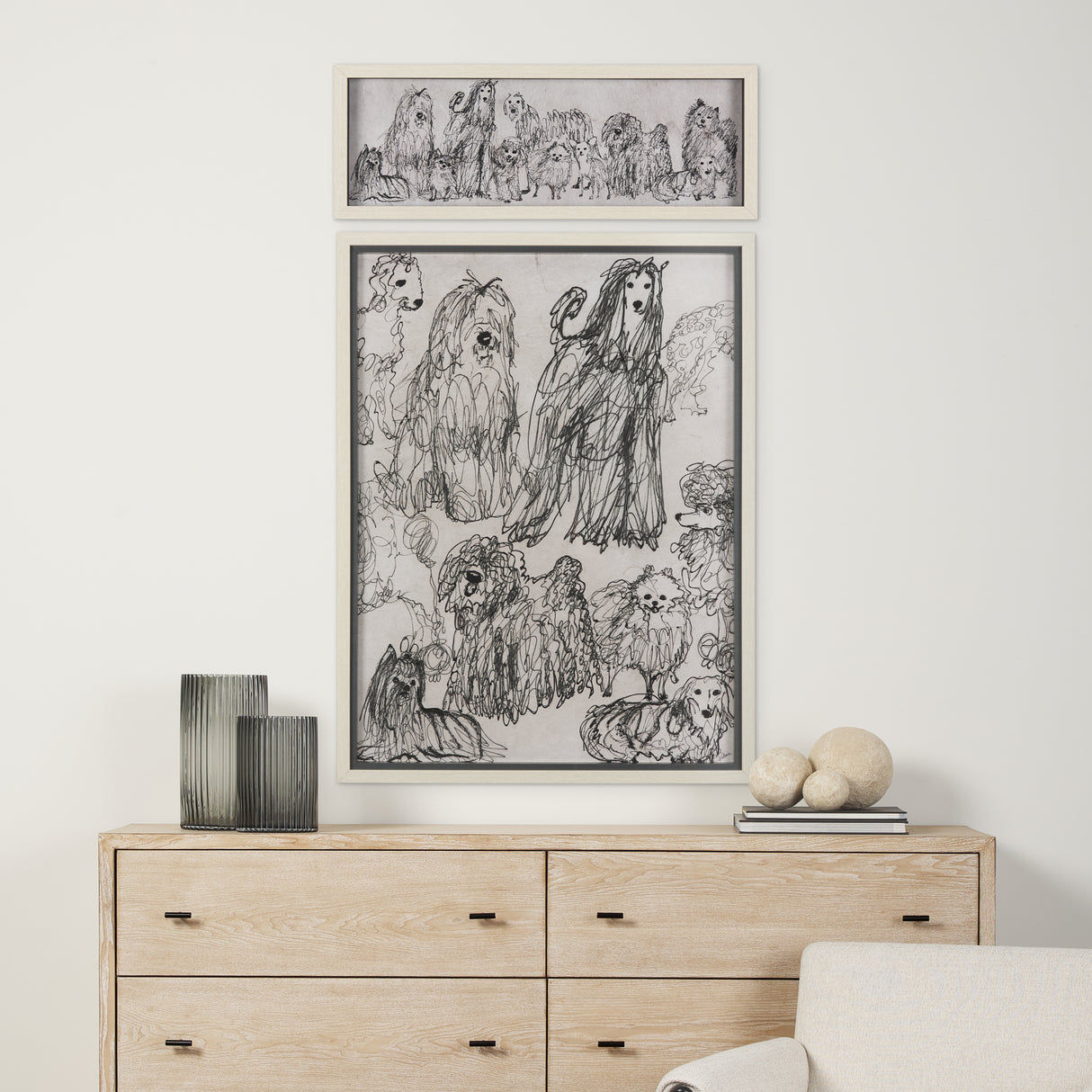 Three Buddies by Mercana Studio a Hand Embellished Textured Framed Art Print Matted under Glass from Mercana - Luna Furniture