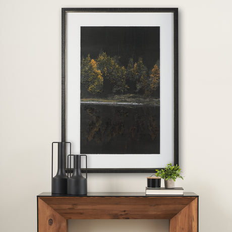 Water's Reflection-R by Chad Mackay a Hand Embellished Textured Framed Art Print Matted under Glass from Mercana - Luna Furniture