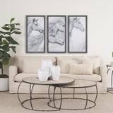 Running Horses (set of 3) by Mercana Studio a Hand Embellished Textured Framed Art Print from Mercana - Luna Furniture