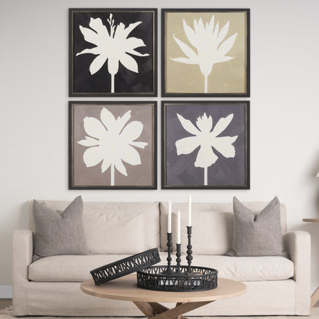 Floral Silhouettes I by Liz Jardine a Hand Embelished Textured Framed Art Print from Mercana - Luna Furniture
