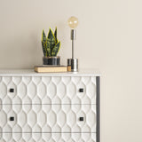 Mooney (17.5"H) Metallic-Silver Metal Shade-less Table Lamp from Mercana - Luna Furniture