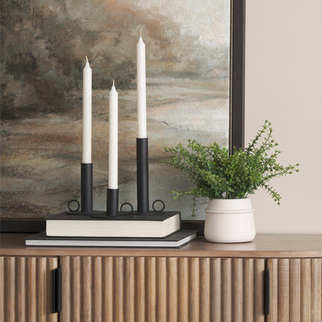 Noir Matte Black Metal Candle Holders (Set of 3) from Mercana - Luna Furniture