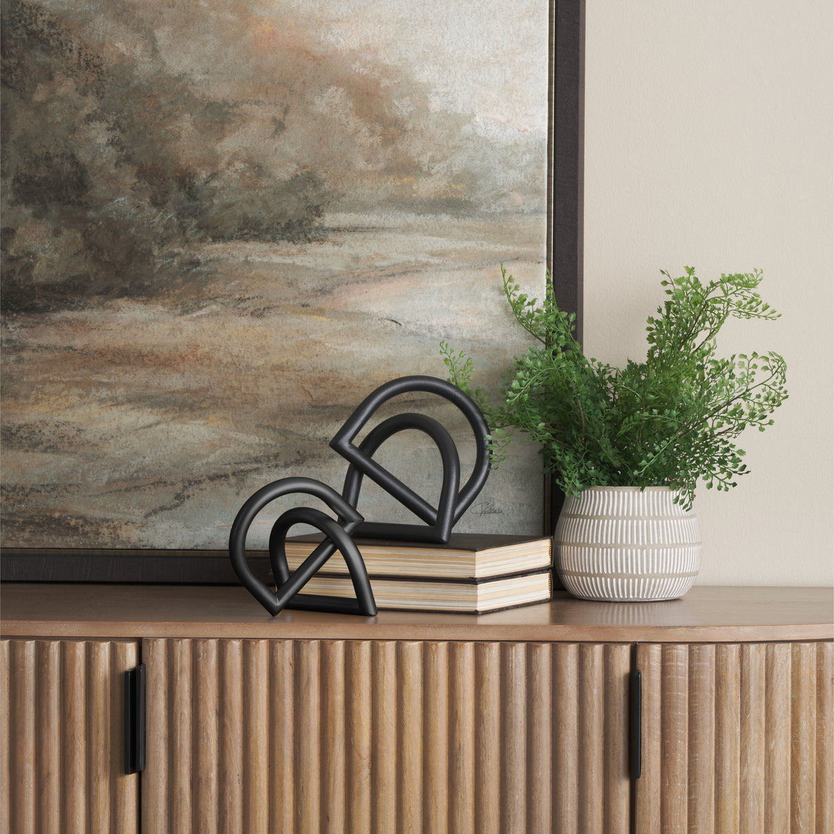 Locke Large Matte Black Metal Decorative Object from Mercana - Luna Furniture