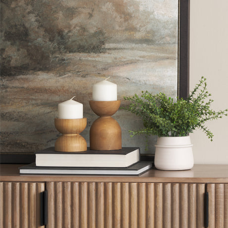 Aleena Wooden Candle Holder (Set of 2) from Mercana - Luna Furniture
